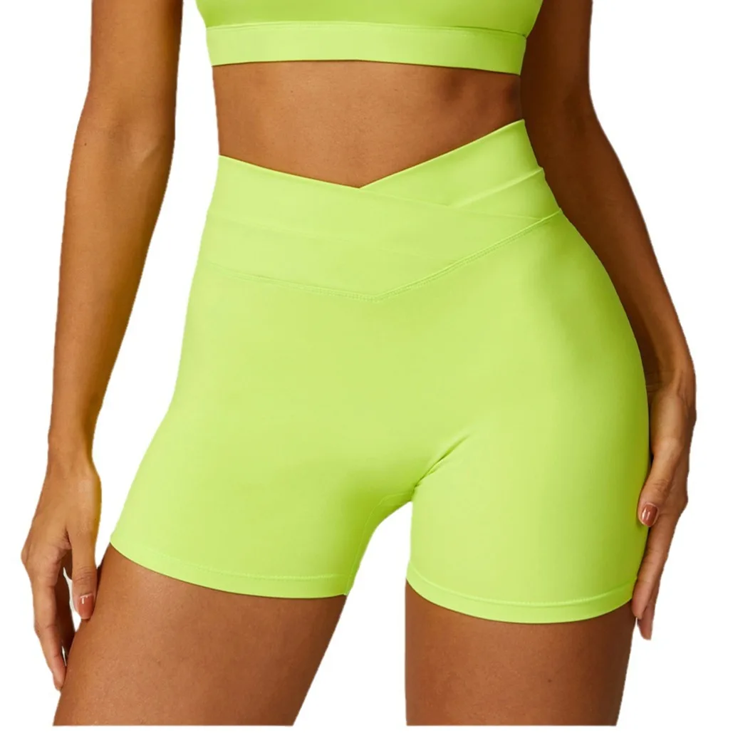 

Women's High-Waist V-Cut Biker Shorts Tummy Control Butt Lifting Compression Workout Yoga Shorts