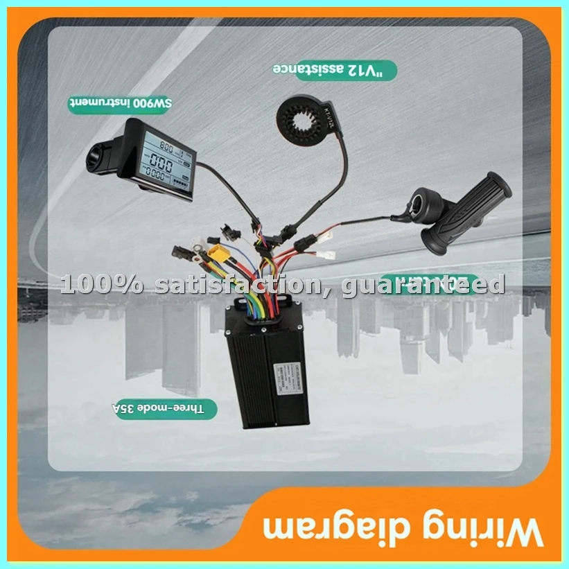 E-Bicycle Three Mode Controller Set 35A 36V 48V 52V Sine Wave Controller SW900 Display LCD Screen E-Bicycle Accessories-ANKL