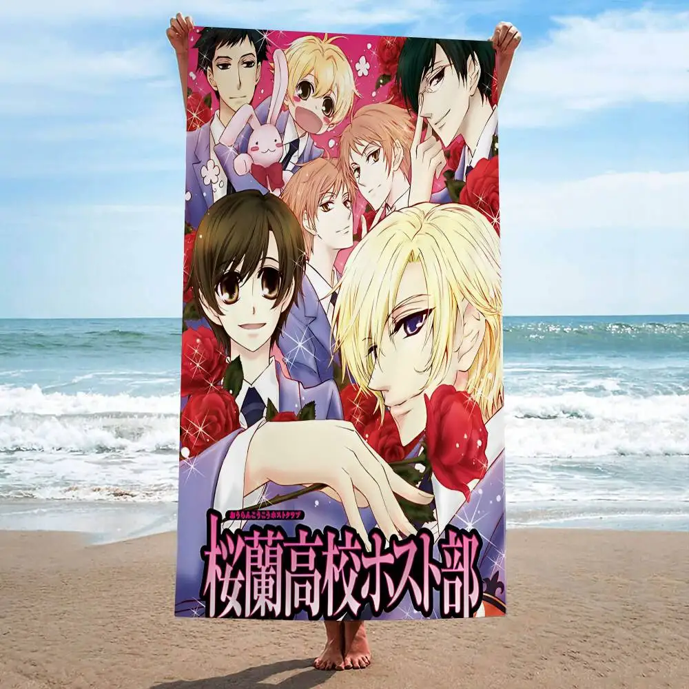Anime O-Ouran High School Host Club Anime Beach Swimming Towel Soft Absorbent Washcloth Children's Gifts for Travel Camping Gym
