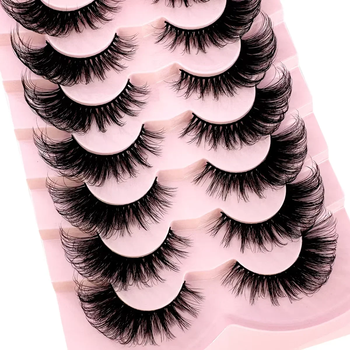 AMSDCN Thick Fake Cat Eye Lashes 5D Fluffy Volume Lashes Soft Eye Lashes Elongated Faux Mink Lashes Extension Makeup