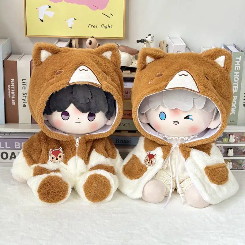 40cm Plush Doll Fox Style Outfit Set Fluffy Soft Warm Costume For Sitting Cotton Doll Ichiban Kuji Stuffed Toy Dress Up Clothes