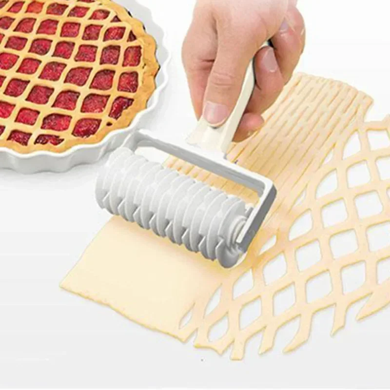 سكين عجلة سحب صافي، عجينة بلاستيكية، قاطعة أسطوانية شبكية، أداة صنع فطيرة معجنات البيتزا، ملحقات الخبز