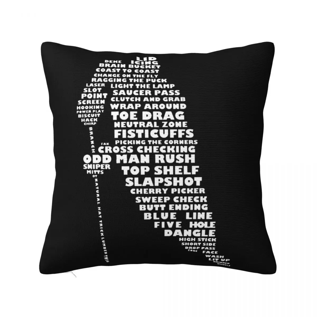 Ice Hockey Players Calligram Language Mens Creative Design Discount Chinese Style Cheap Price Pillow Case