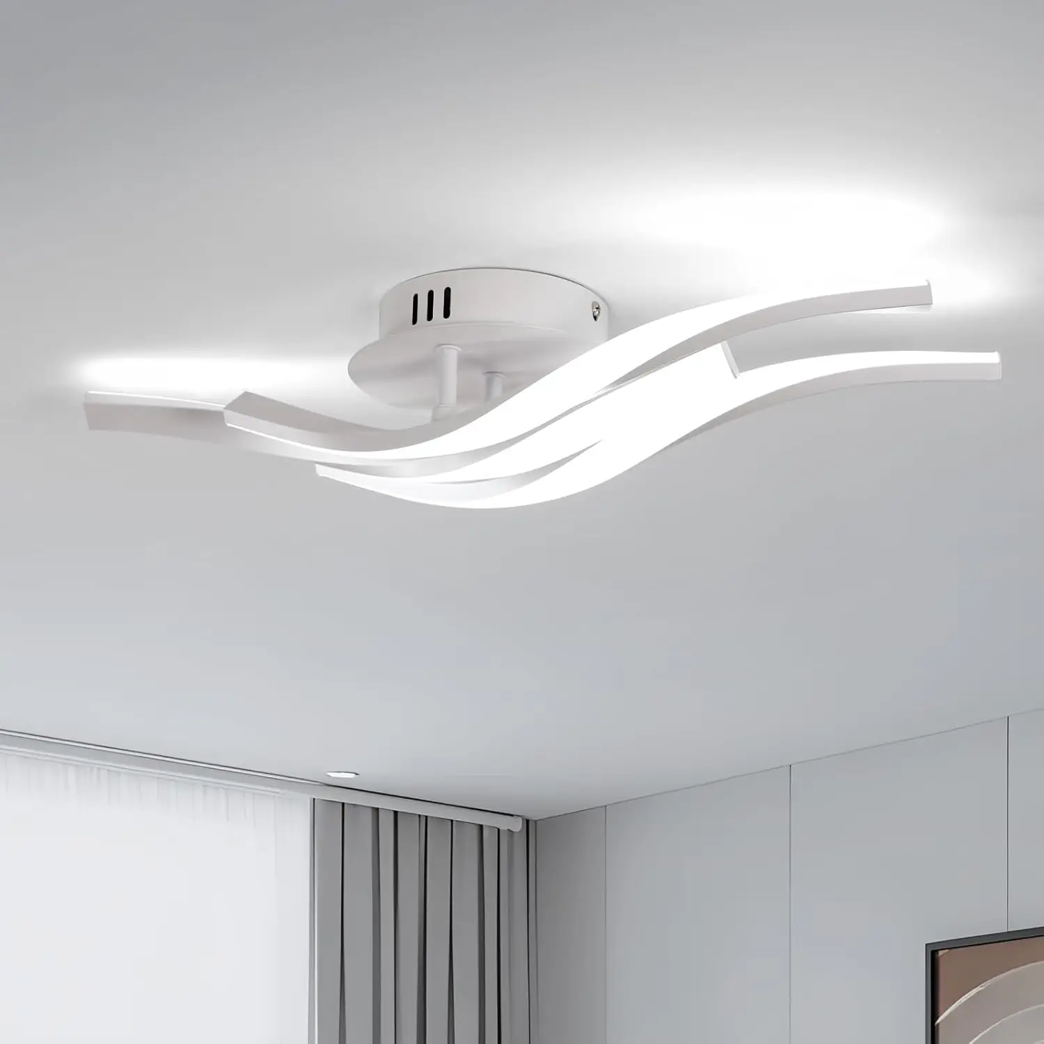 LED-Deckenleuchte, 24 W, 2700 lm, 3-fach gebogene Deckenleuchte …