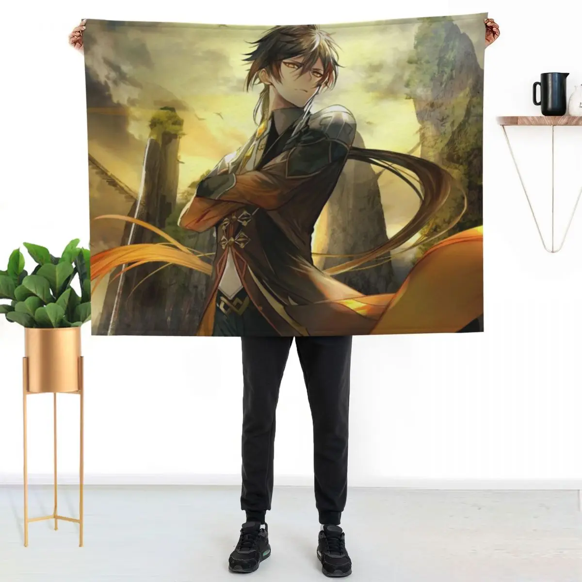 Zhongli ! Throw Blanket Bed linens Loose valentine gift ideas Heavy Luxury Throw Soft Plush Plaid Blankets
