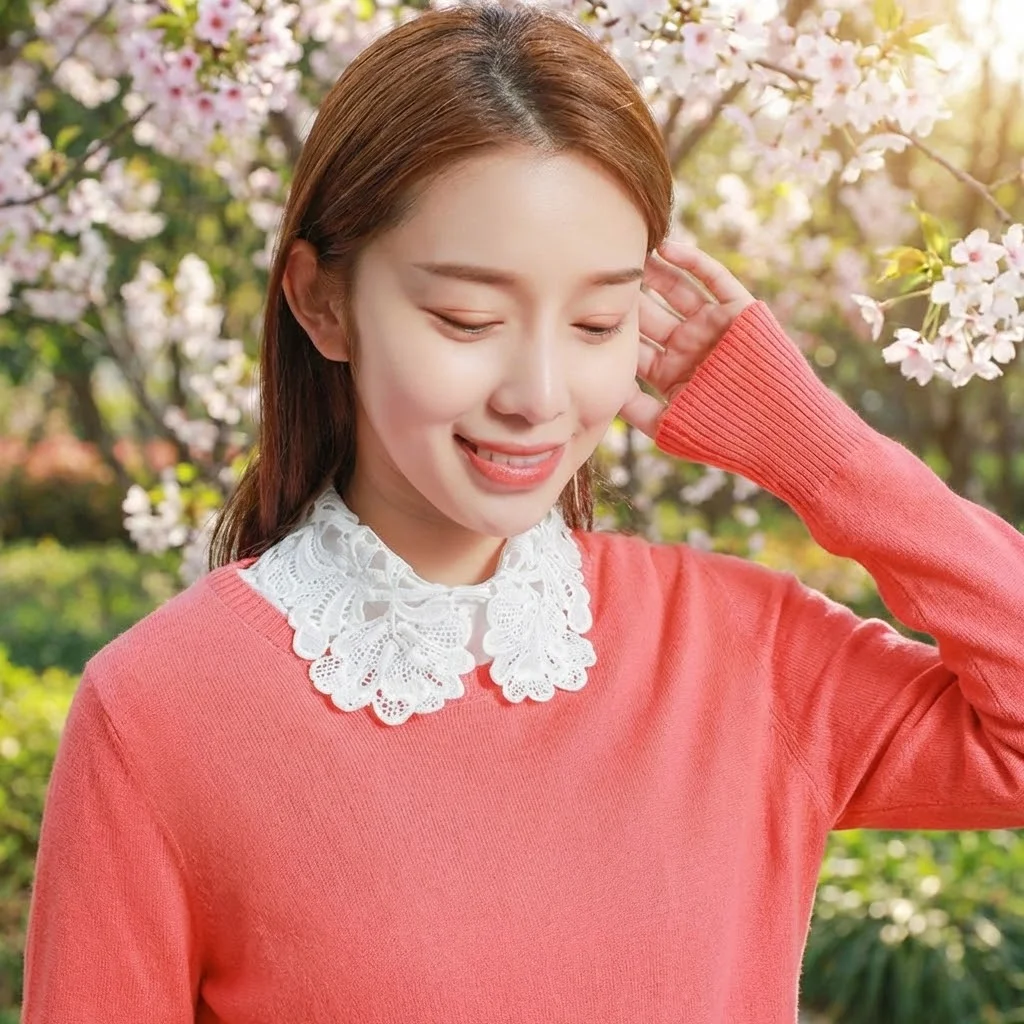 

Новый высококачественный модный портативный аксессуар для одежды: съемный фальшворотник из кружева, белый/черный, для женщин и девушек