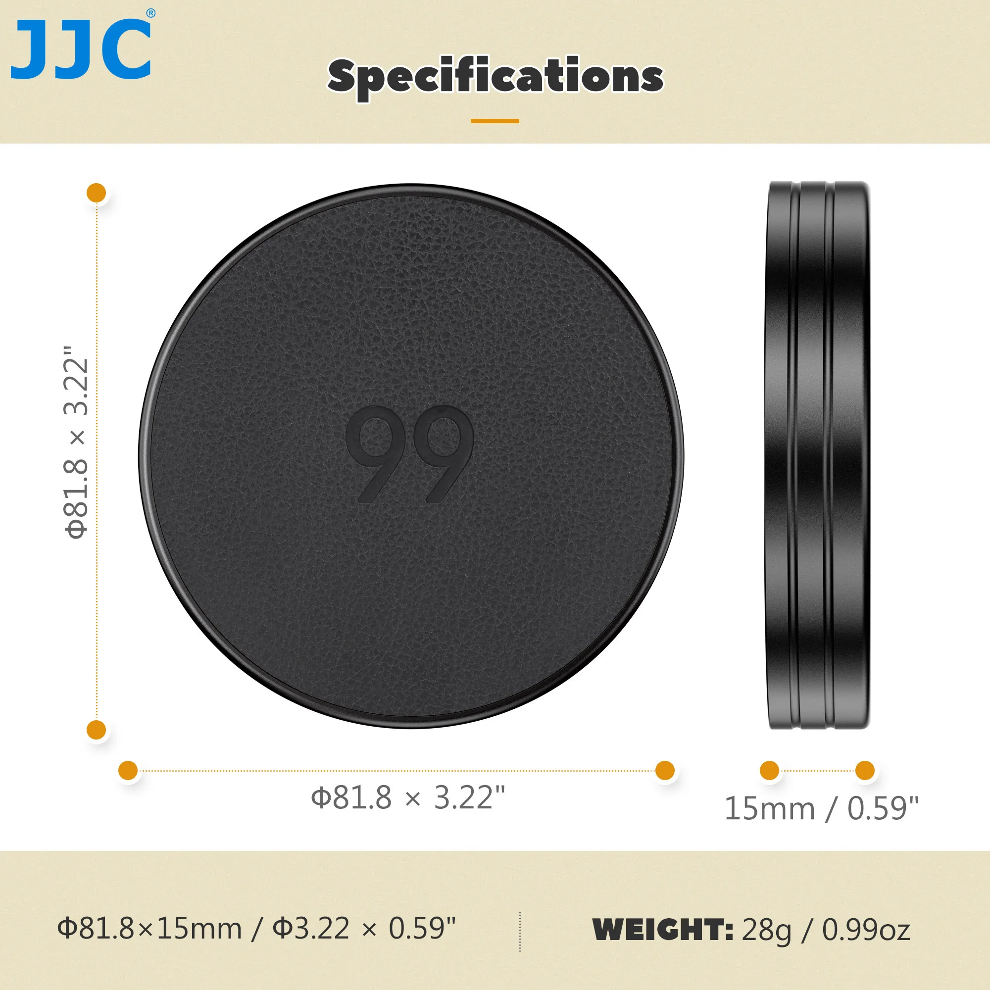 JJC Tutup Lensa Kulit Retro untuk Fujifilm Instax Mini 99 Penutup Lensa Kamera Ringan Aluminium Instan Aksesori Kamera Fuji