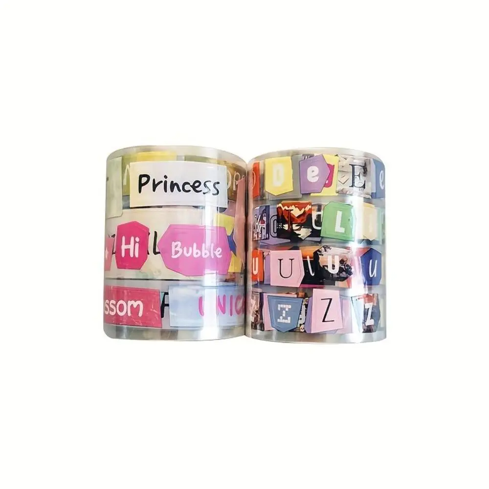 Magazine Collage English Phrase Tape Stickers Self Adhesive Waterproof Scrapbooking Stickers Easy to Tear Vintage