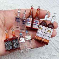 10pcs/lot Beer Bottle Resin Charms Bevarages Charms for Earrings Necklace Jewelry Making Supplies Diy Keychain Findings