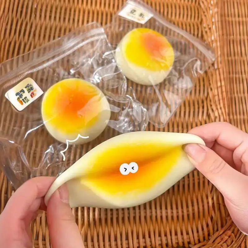 Slow Rebound Squishy Fidget Toy 1Pcs Simulation Soy Milk Pudding Dessert Squeeze Toy for Anxiety Relief on the Go
