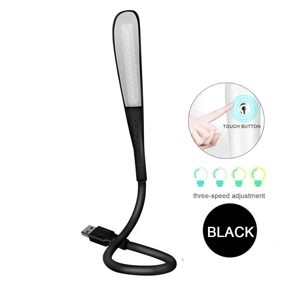 

USB светодиодный светильник с сенсорным датчиком, мини-портативная регулируемая яркая настольная лампа с регулируемой яркостью для Power Bank, ПК, ноутбука, ноутбука