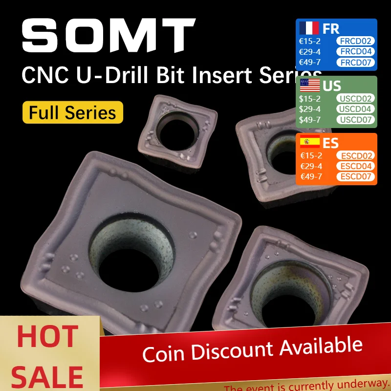 

U-drill SOMT вставки, сильное сверление, супер жесткие вставки SOMT из нержавеющей стали, режущая головка, CNC токарный станок, специальные вставки