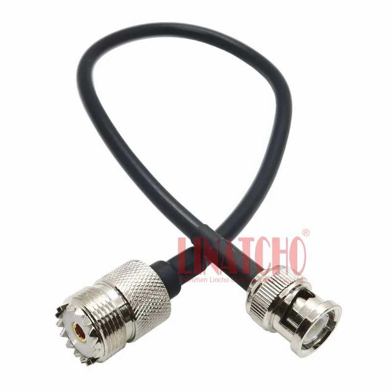 

30cm RG58U Coaxial BNC Male to SO239 UHF Female Connector Duplexer Jumper Cable