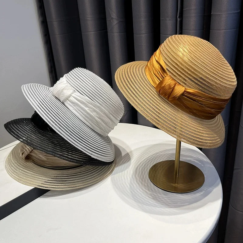 Elegant Straw Hat for Summer Outings and Vacations—Foldable Sun-Protective Fisherman's Hat for The Beach