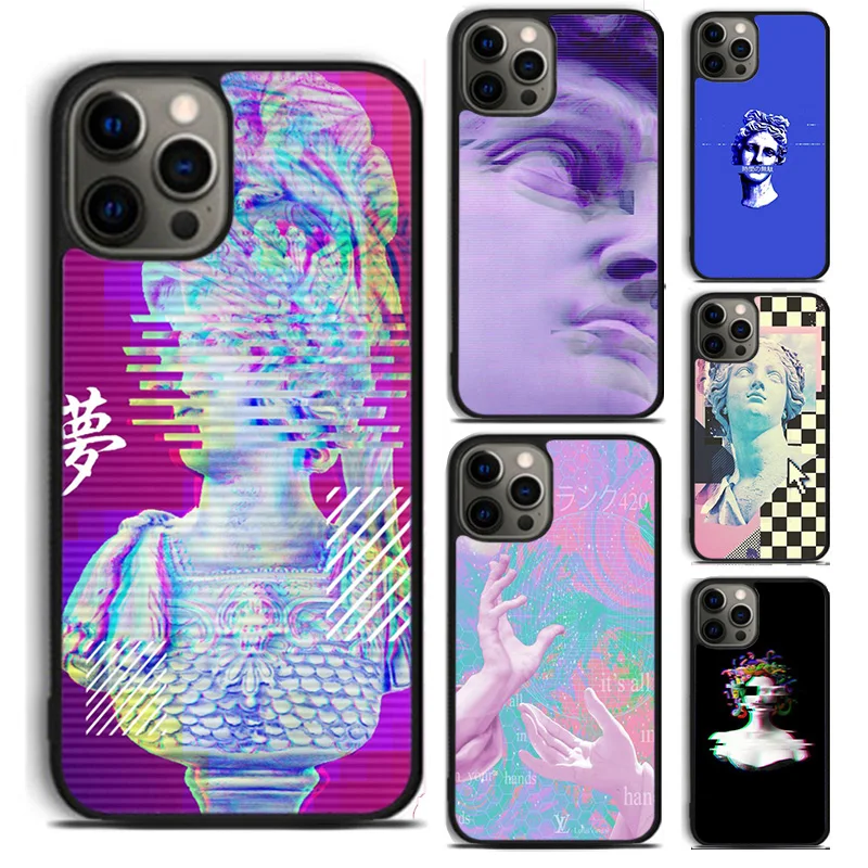 Vaporwave Aesthetic Art Printed Phone Case For apple 16 11 12 13 14 Pro Max XS XR Plus for coque