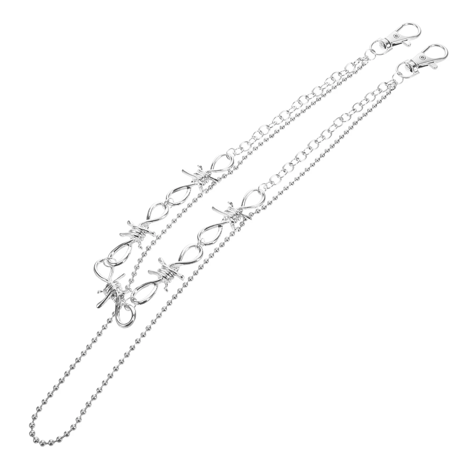 العصرية الهيب هوب الشرير شرابة الخصر سلسلة شوكة قلادة تصميم فريد دائم المعادن الجينز التنانير السراويل التبعي #5