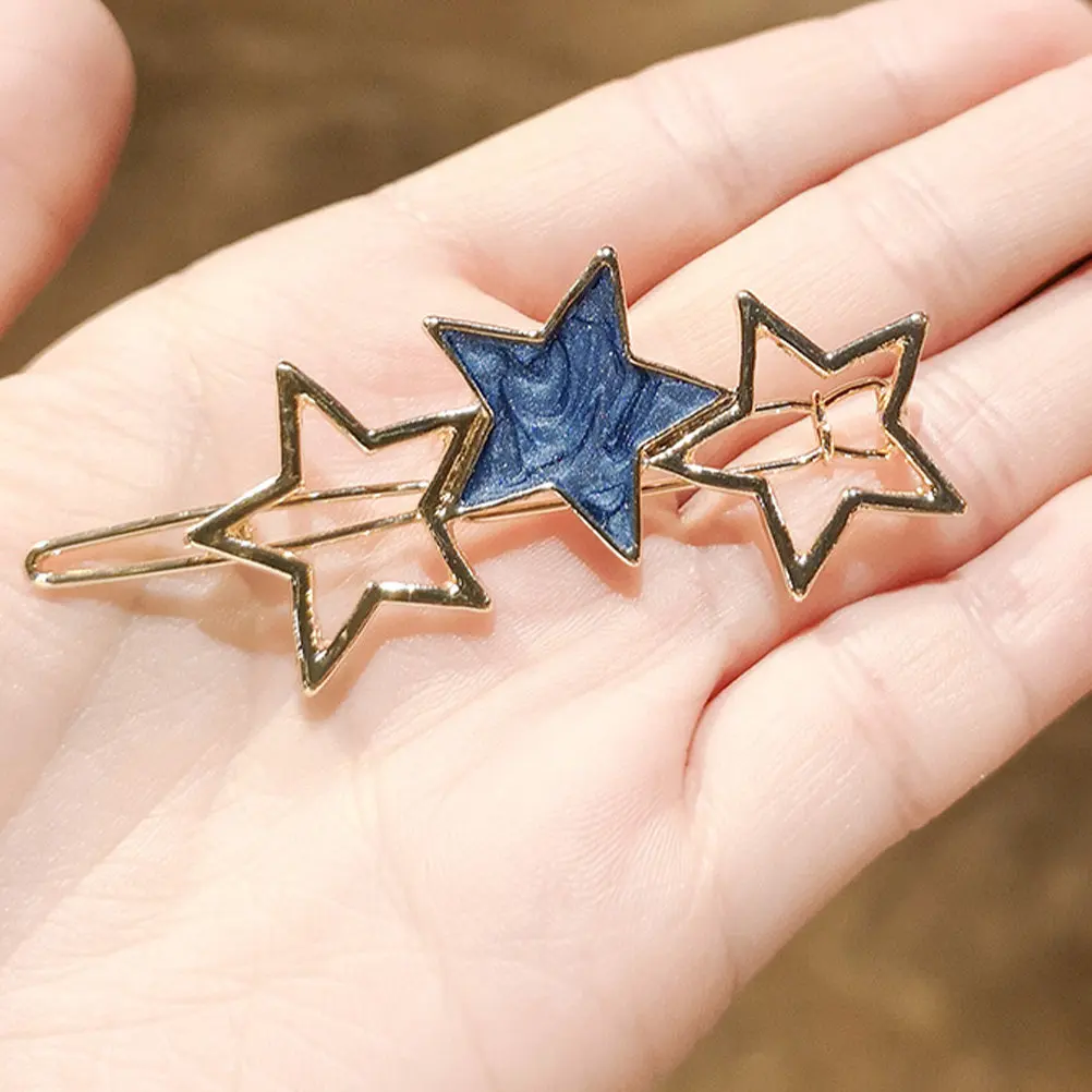 

5Pcs Star Design Hairpins Alloy Snap Clips Strong Hold for Women Fashion Hair Clips Accessories Party Wedding Hair Piece