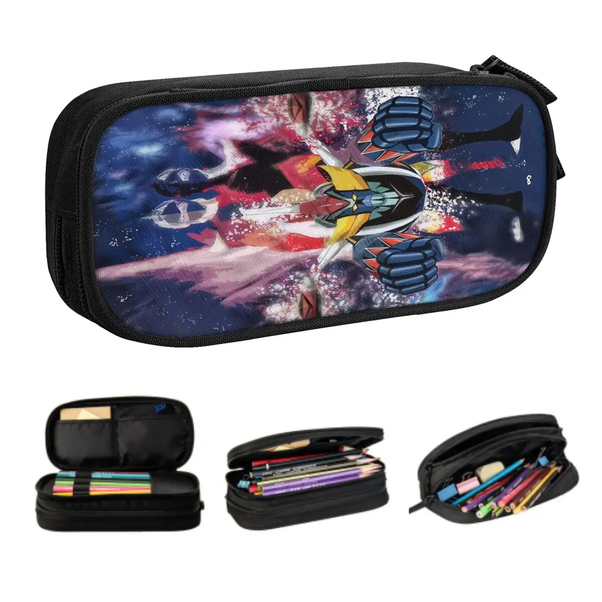 Customized Grendizer UFO Robot Kawaii Pencil Cases Large Capacity Goldrake Mazinger Z Pencil Pouch Students Stationery