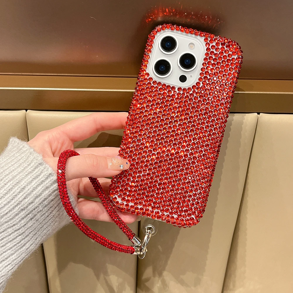 Niedliche Glitzer-Bling-Diamant-Kristall-Handyhüllen für iPhone 16 15 14 13 12 17 18 Pro Max 16 Plus 11 Air Stoßfeste Rückseiten-Abdeckung – Detail 8