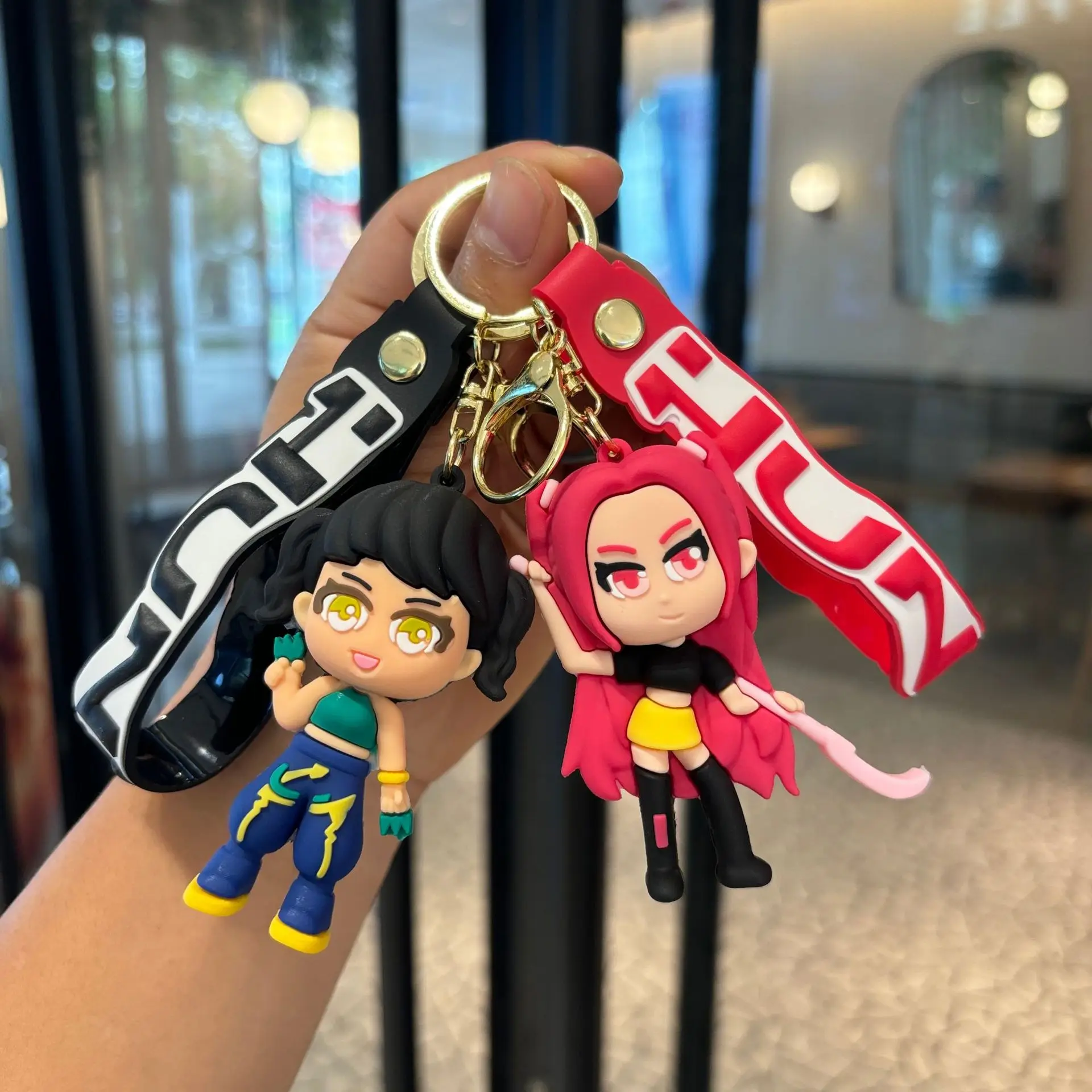 1-6PSC Neue PVC Weiche Gummi Hexe Jäger Schlüsselbund Rosa Prinzessin Spielzeug für Mädchen Grenzüberschreitende KPOP Zubehör Geschenk Großhandel