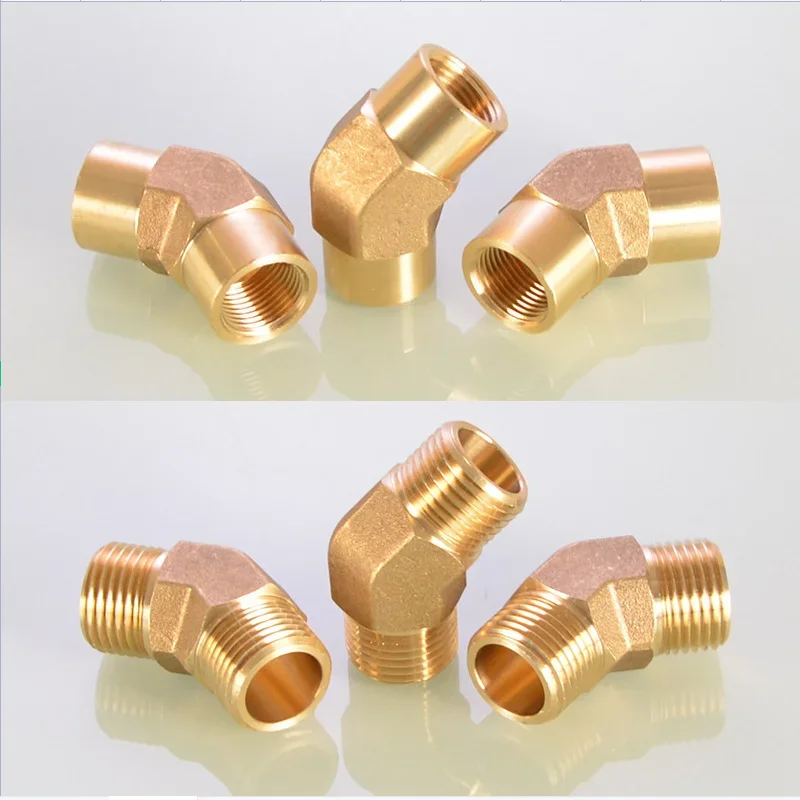 

1/8" 1/4" 3/8" 1/2" BSP Female Male Thread Brass Pipe Fitting 45 Degree Connector Adapter