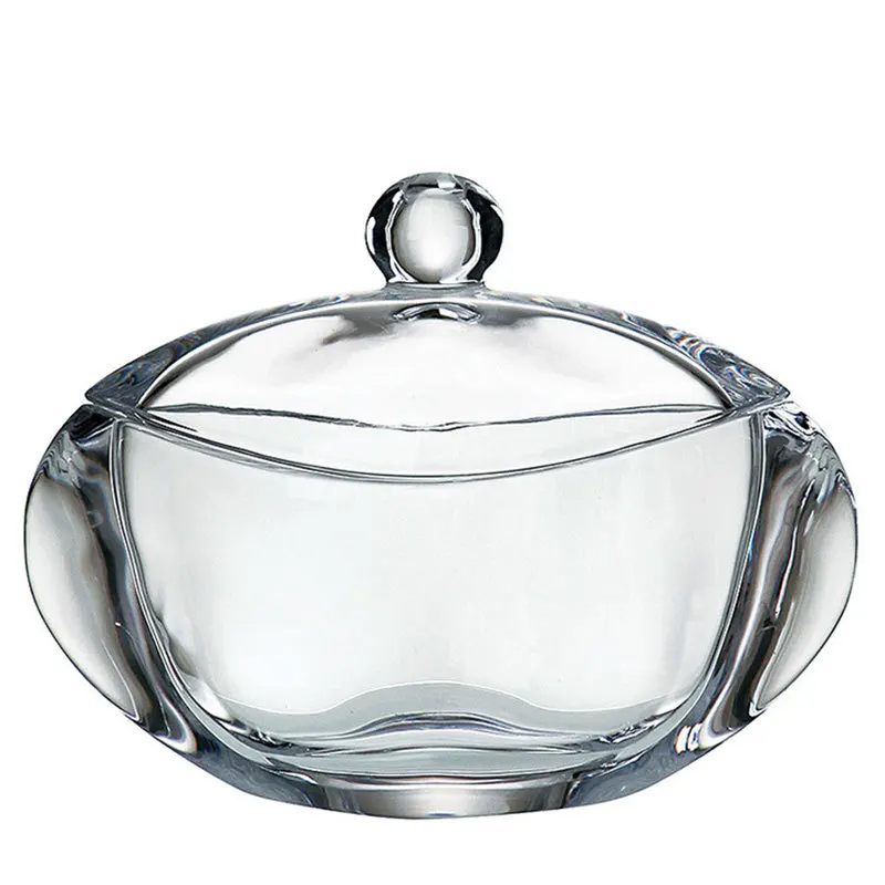 

European crystal glass candy jar creative storage fashion ornament with lid jar