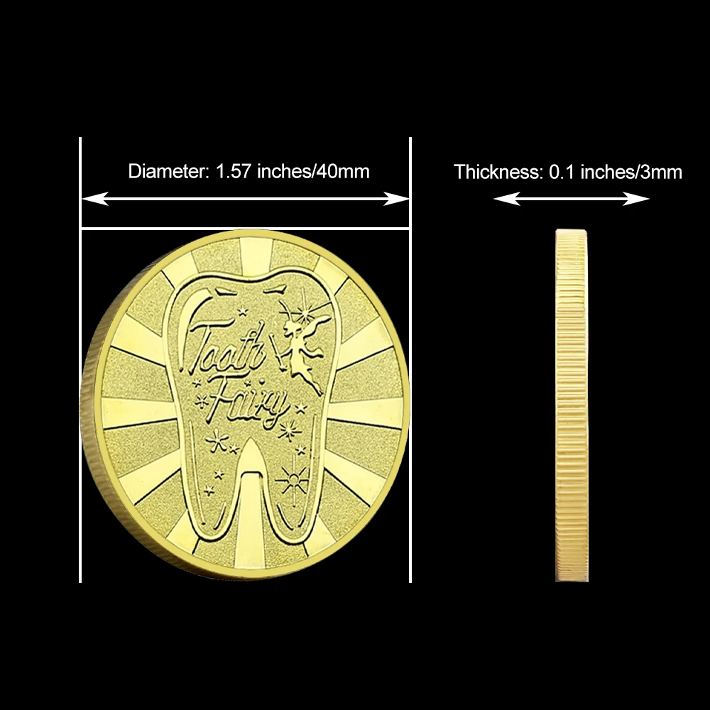 Tooth Fairy Challenge Coin Commemorative Coin Kids Keepsake Collectible Gift