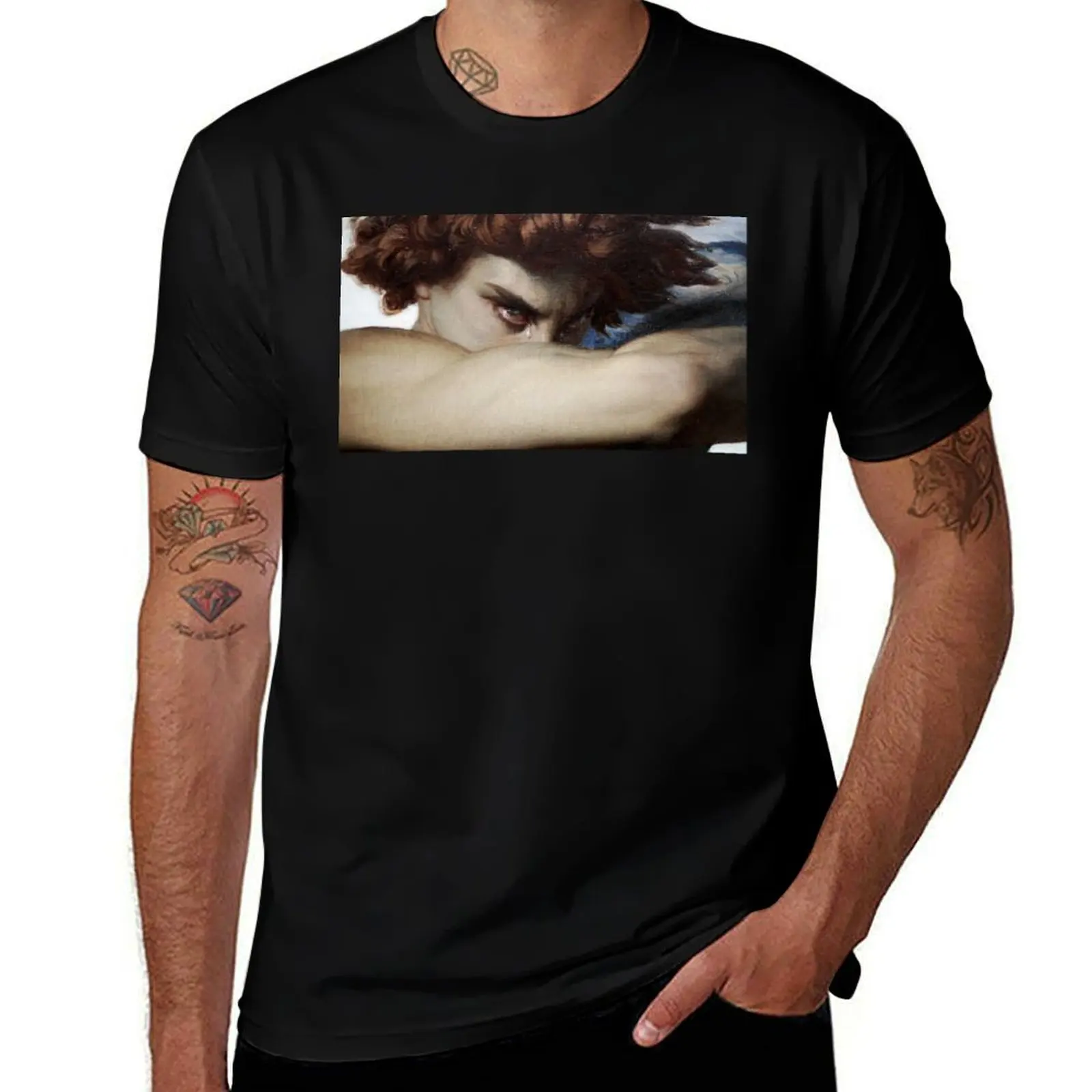 

Fallen angel T-Shirt fashion shirts Luxury man Clothing boys animal print t shirts for men cotton