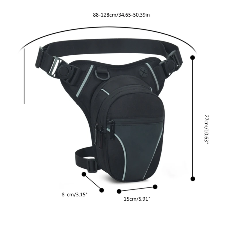 다중 포켓 허리 팩 방수 드롭 다리 가방 오토바이 패니 파우치 지갑 E74B