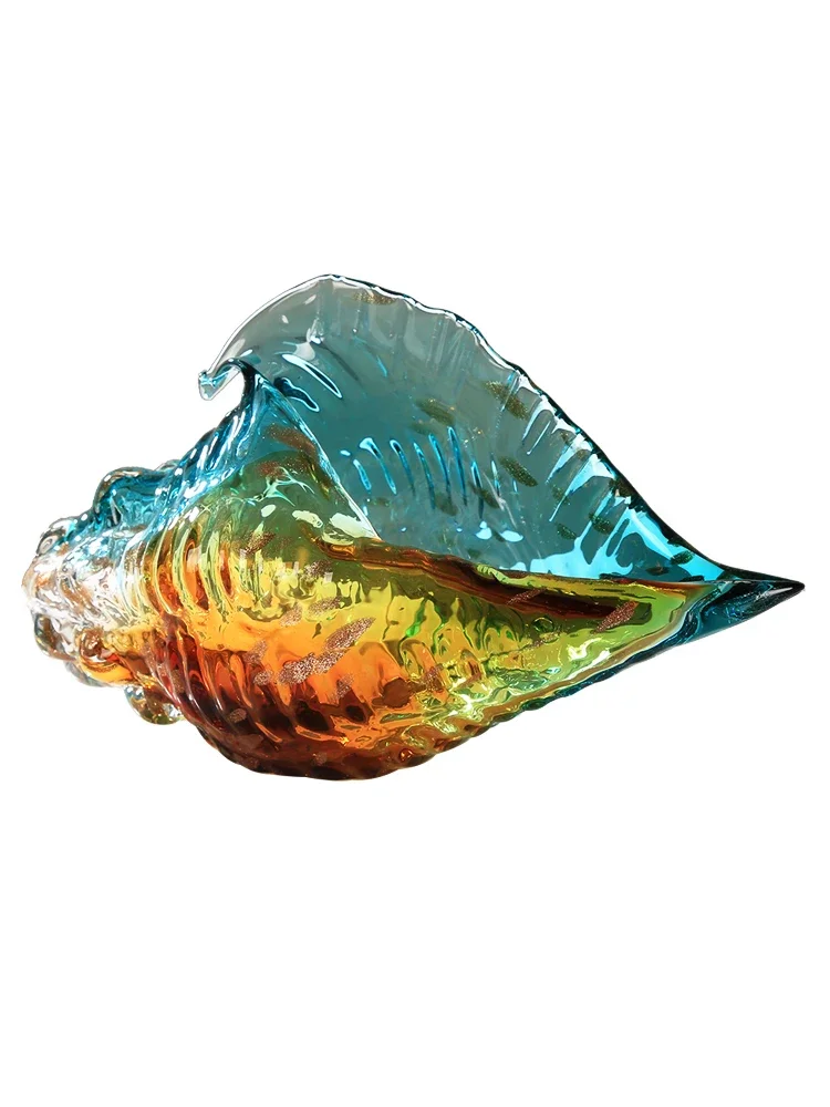 

Art glazed colorful conch ornament living room hotel entrance wine cabinet office simple decoration