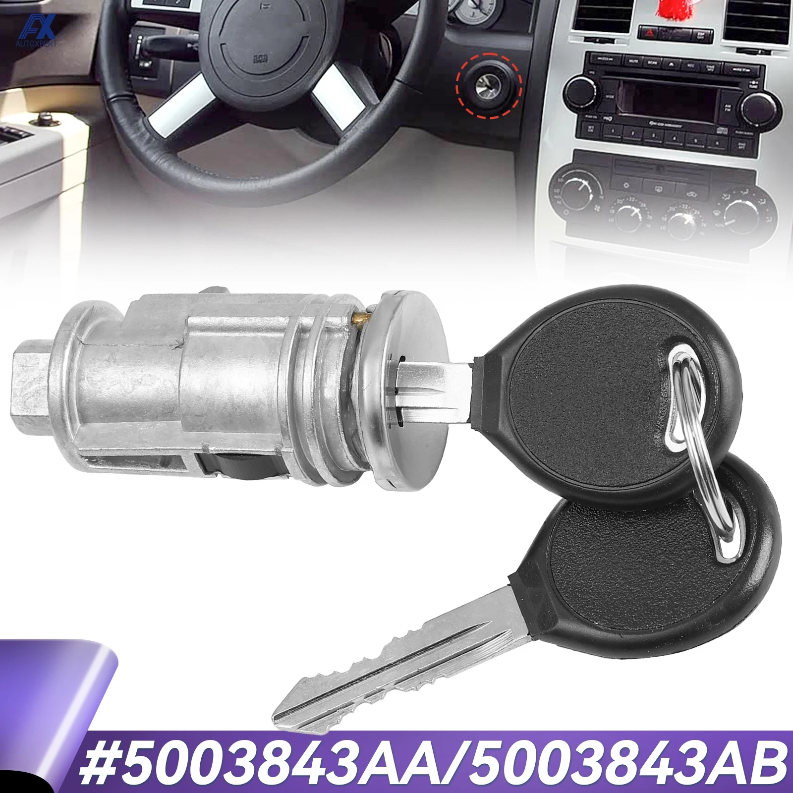 Chaves do interruptor do cilindro do interruptor de ignição para chrysler dodge para jeep plymouth com chave 5003843ab 5003843aa 5083915ab 703719