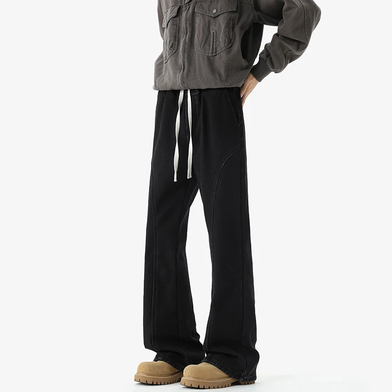 بنطلون جينز غير رسمي ربيع الخريف الرجال سليم صالح جينز سترتش الشارع الشهير مريحة حجم كبير غسلها الذكور ملابس عصرية