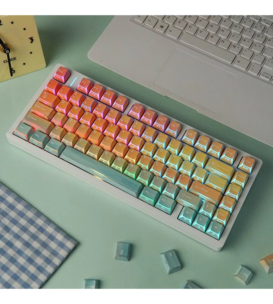 Keycap Korean Russian Phonetic European Minor Languages Cross-border Sea Sunset Folding Shadow Edge and Angle Double