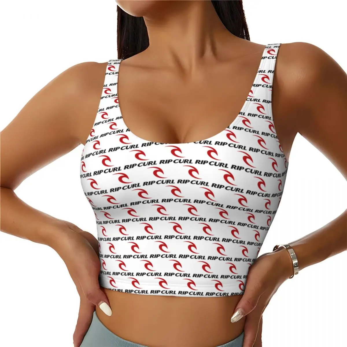 

Custom Women's Rip Surfing Sportswear Curl Sports Bra High Impact Gym Workout Running Crop Tank Tops