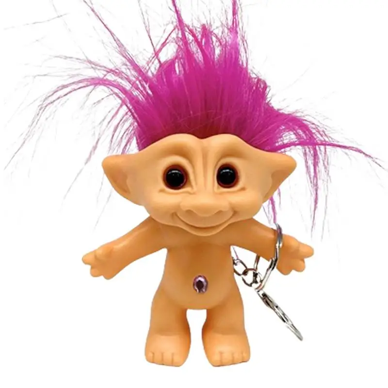 Keychain Doll Vintage Troll Dolls Adorable Crazy Colour Hair Figurine Crazy Colour Hair Figurine Vintage Troll Dolls Adorable