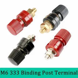 1Pair 333 Type M6 Binding Post Banana Socket Terminal 6mm Screw Audio Thread Weld Amplifier Inverter Power Post Supply Connector