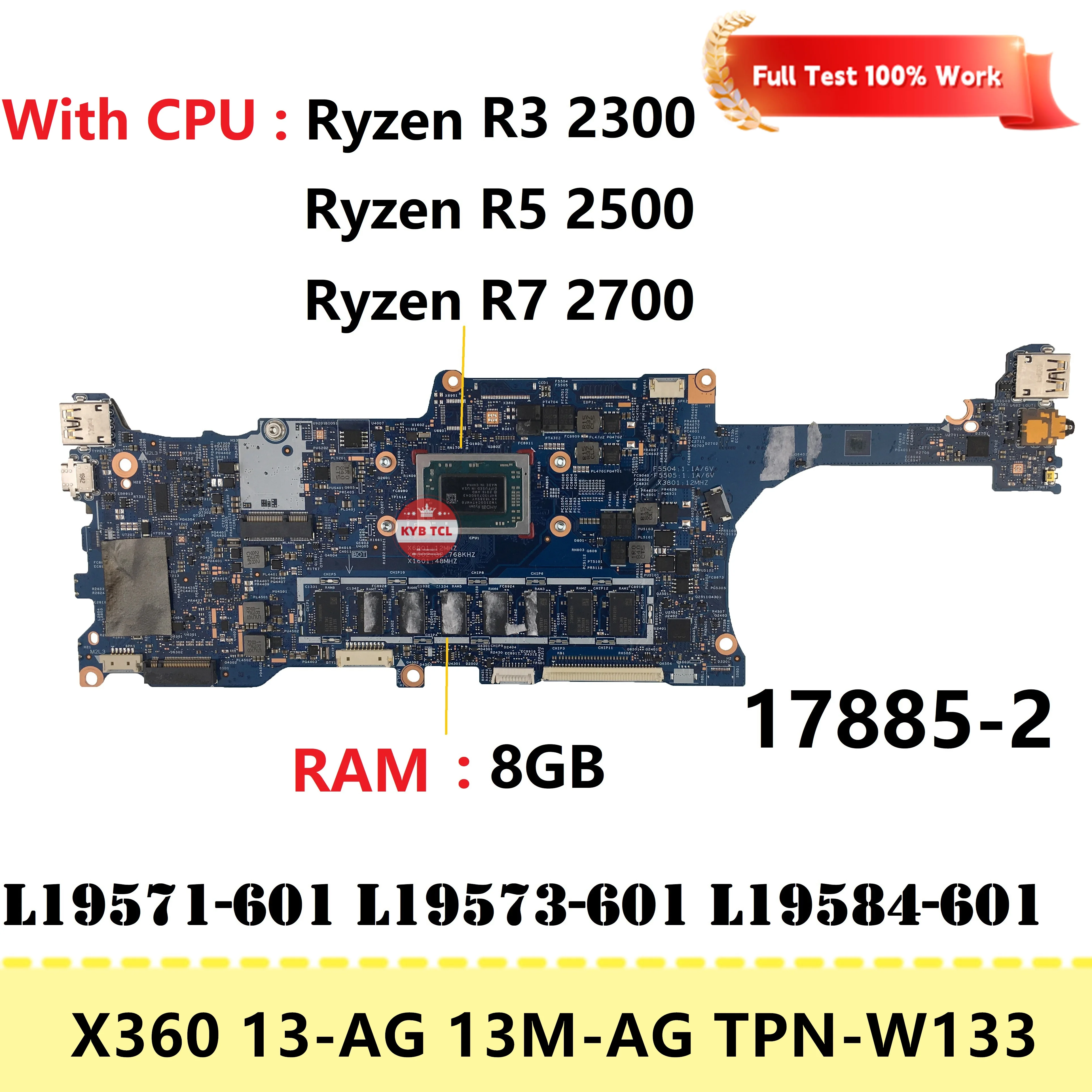 

For HP X360 13-AG 13M-AG Laptop Motherboard L19573-601 L26110-601 Mainboard 17885-2 L19572-601 L19571-601 L19574-601 Notebook