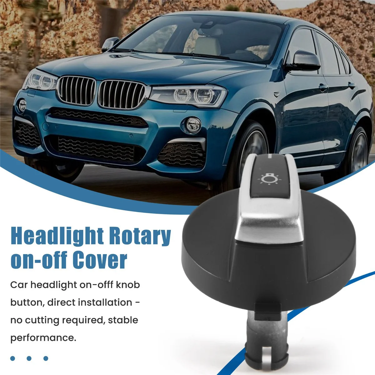 AT77 1 шт., ручка переключателя фар автомобиля, кнопки для BMW 5/7 серии X3 X4 F01 F02 F03 F10 F18 F07 F06 F25 F26 черный