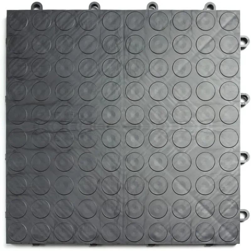 

GarageDeck Coin Pattern, Durable Copolymer Interlocking Modular Non-Slip Garage Flooring Tile (48 Pack), Graphite