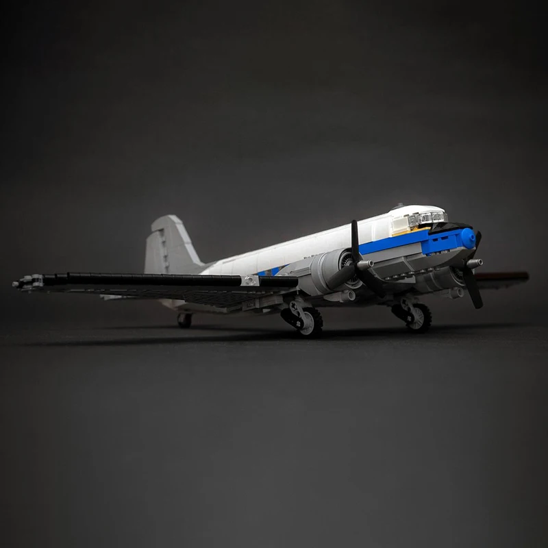 Prachtige gloednieuwe MOC-bouwsteen Vliegtuigen - Douglas DC-3 technische modules baksteenmodel cadeau Kerstspeelgoed DIY-montageset - afbeelding 2