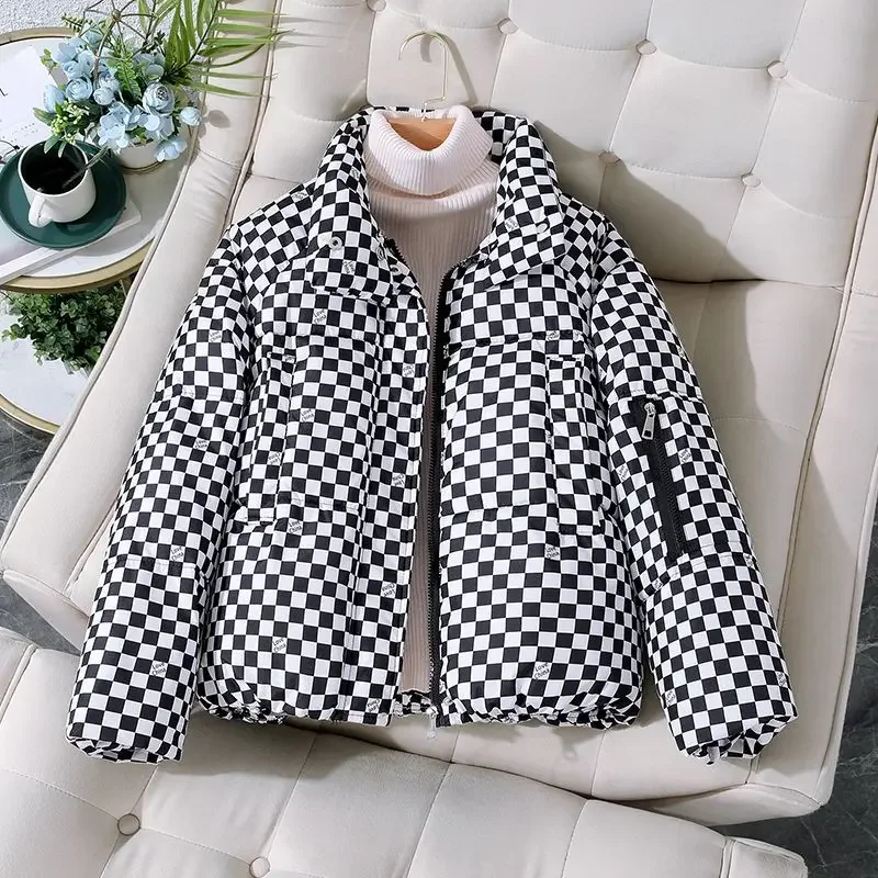 Jacket for Winter Down Cotton Jacket to Make Them Look Slim Bread Jacket Women's Short Thickened Loose Stand Collar Small Cotton
