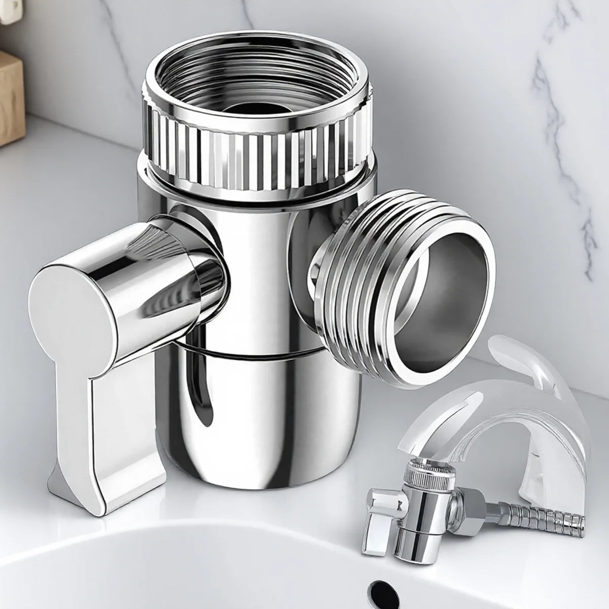 

3-ходовой переключающий клапан для портативного смесителя для душа, раковины, разветвителя, аксессуары для кухни и ванной комнаты