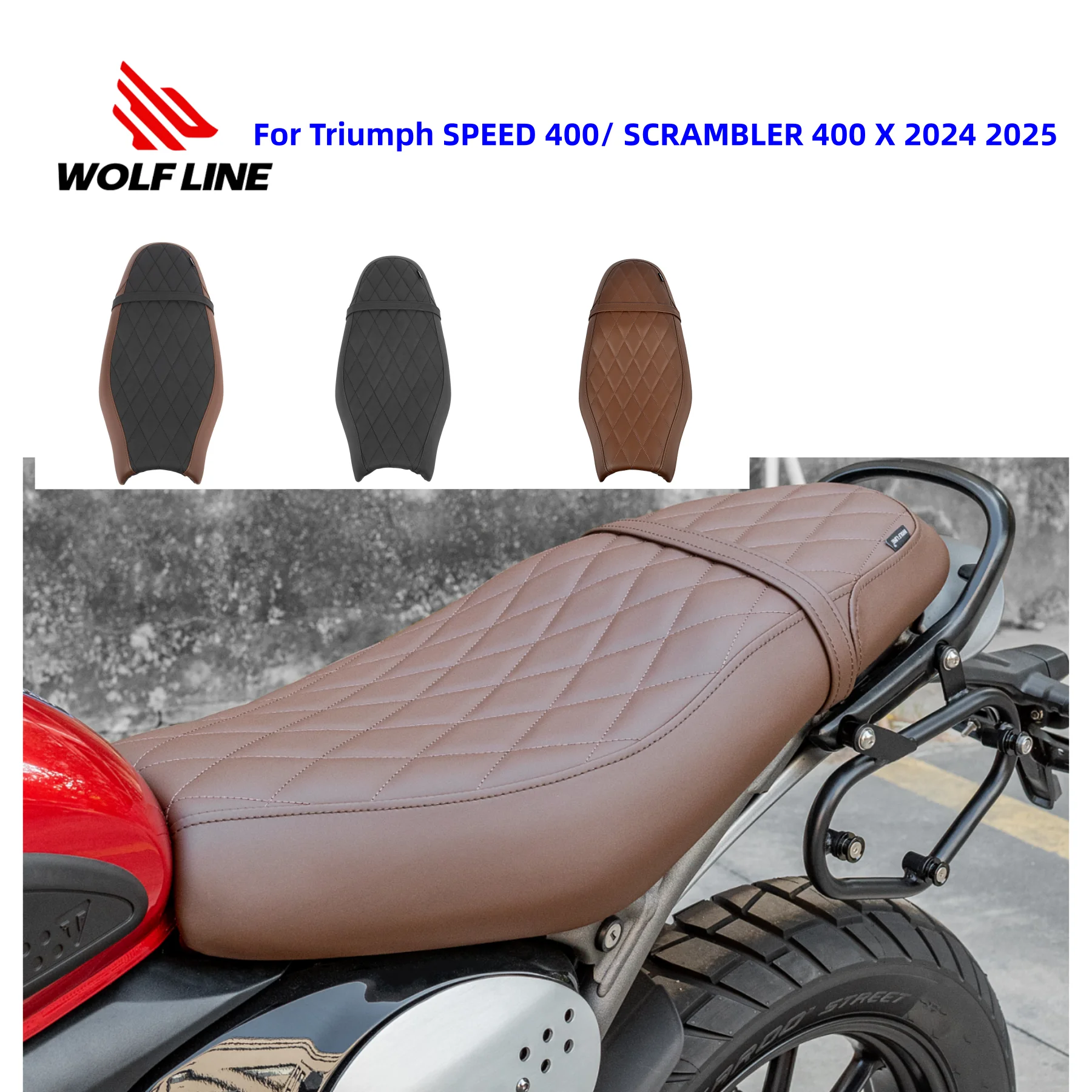 

Motorcycle Front Rear Seat Driver Passenger Complete Saddle Cushion Pillion Pad For Triumph SPEED 400/ SCRAMBLER 400 X 2024 2025