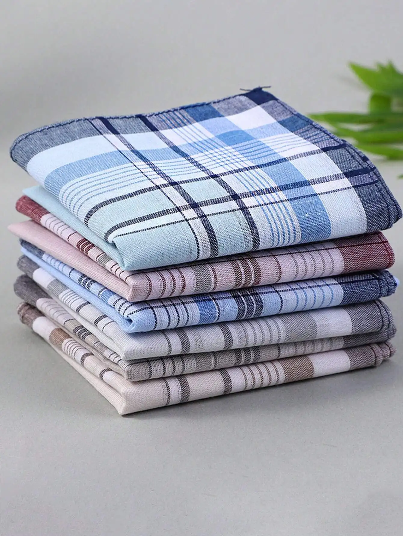 12pcs/Pack Classic Men's Plaid Handkerchiefs - Stylish And Durable Vintage Accessory - Versatile And Timeless Design For Everyda