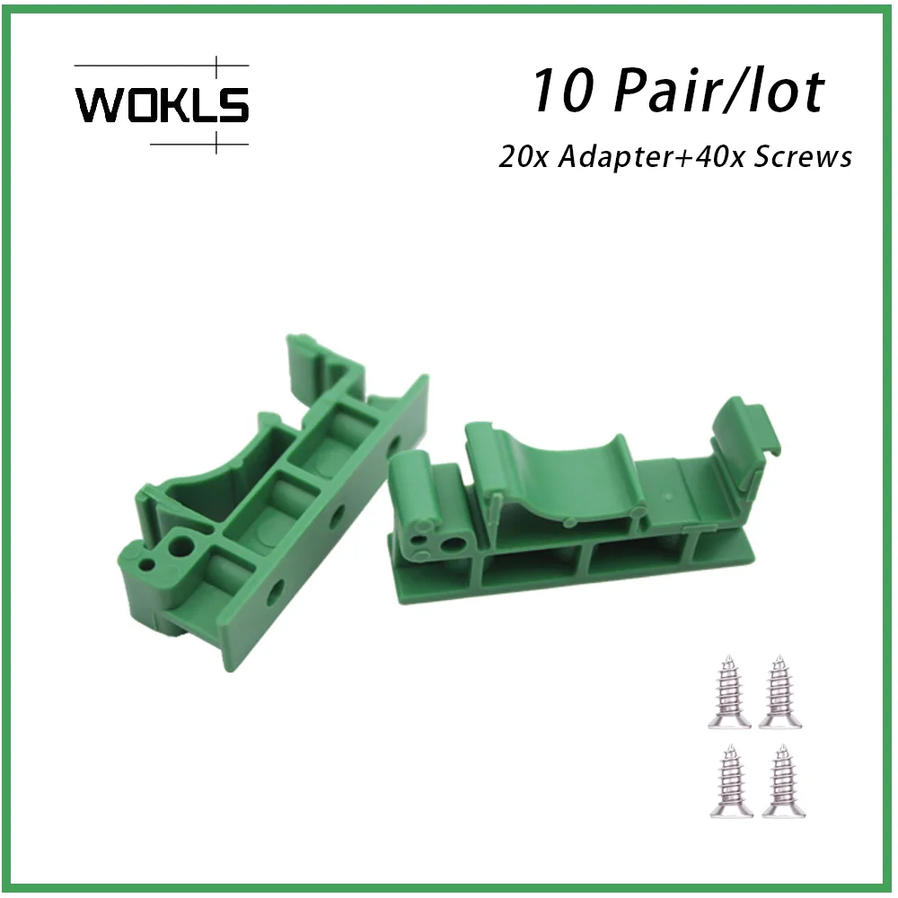 10 pair DGR-01 Circuit Board Mounting Bracket For Mounting DIN Rail 20x Adapter+40x Screws