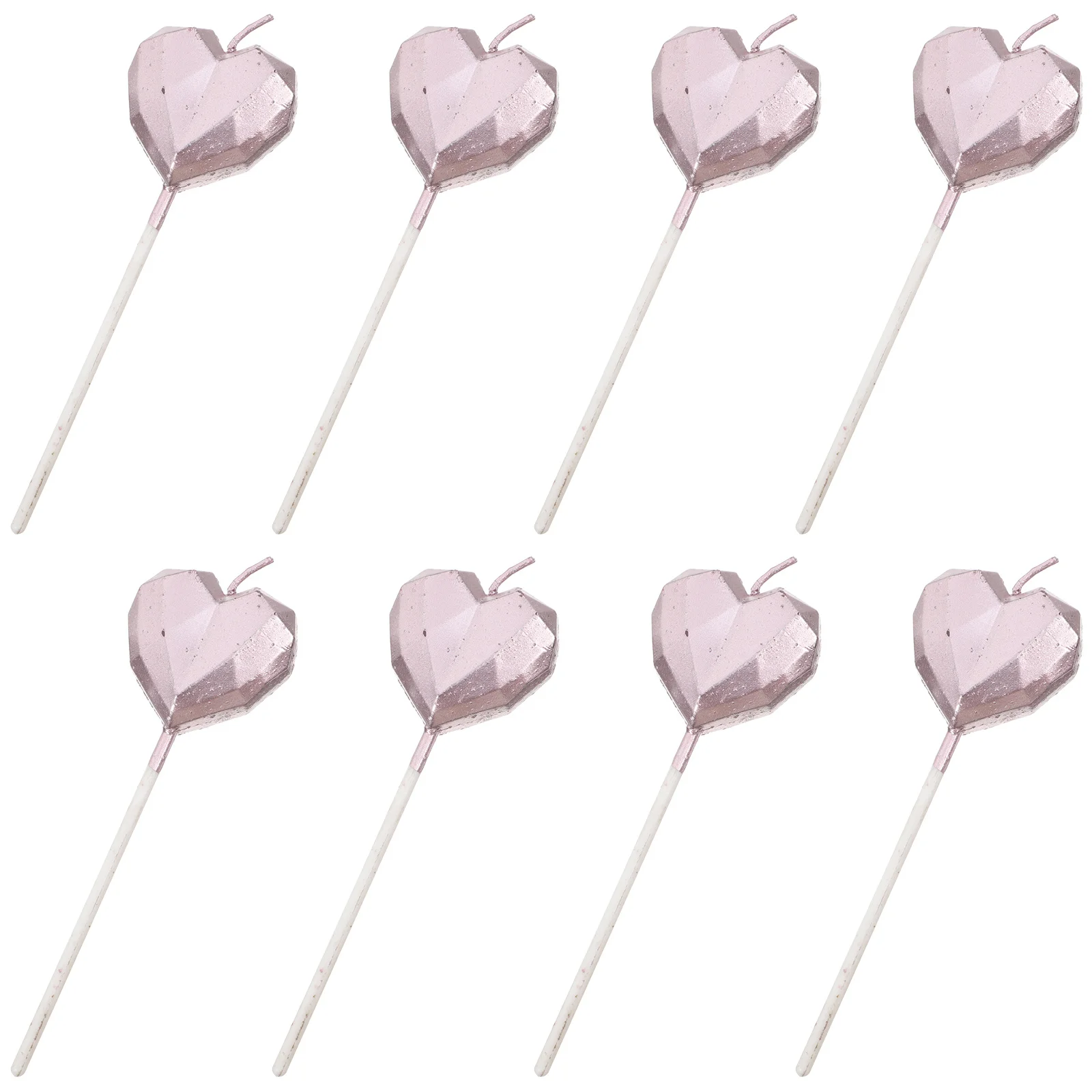 

8Pcs 3D Heart Candles Cute Birthday Cake Decorations Bright Light Easy to Use Party Supplies Fun Accessory Cute Birthday Candles