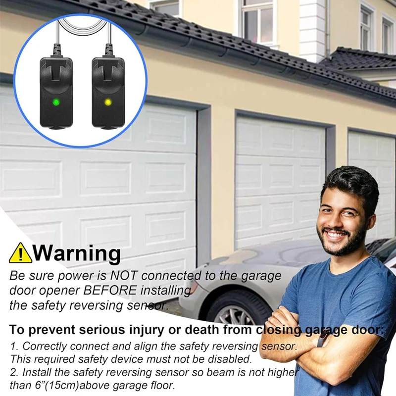 PORK-41A5034 Safety Sensor Kit(With Bracket) Opener Made After 1997, Replace G801CB-P, Safety Sensors  Eyes