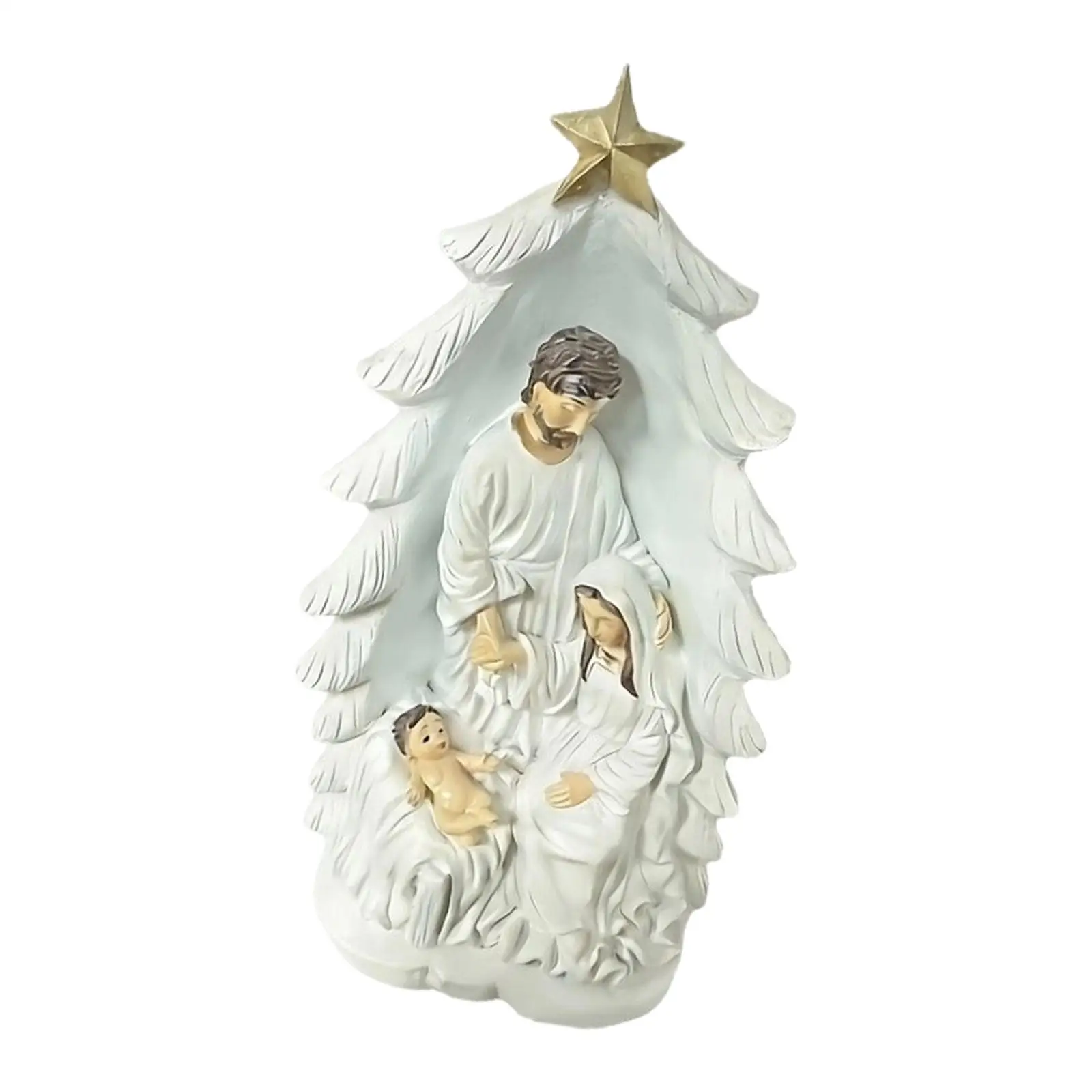 Christmas Nativity Scene Figurine Decorative Holy Family Xmas Statue Tabletop Decoration
