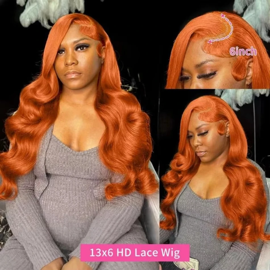 30 بوصة الزنجبيل البرتقالي الجسم موجة الدانتيل الباروكة الأمامية HD 13x4 الدانتيل شعر مستعار أمامي غلويليس الدانتيل الباروكات البرازيلي الشعر البشري للنساء السود