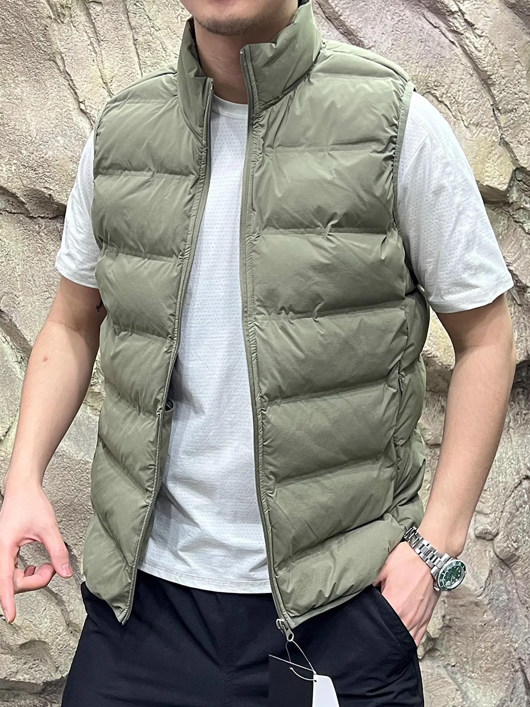 

Thiened Stand Collar Outdoor Vest Men's Women's Autumn Winter Stand Fit Zipper Pure Color Faionable Youth Leisure Vest